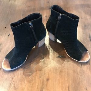 Toms suede Majorca peep toe ankle boots